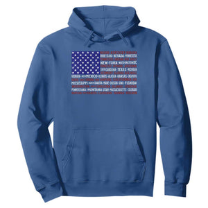 Vintage American Flag Hoodie With States 4th Of July TS10 Royal Blue Print Your Wear