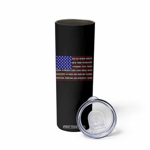 Vintage American Flag Skinny Tumbler With States 4th Of July TS10 Print Your Wear