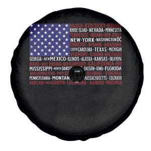 Vintage American Flag Spare Tire Cover With States 4th Of July TS10 Print Your Wear