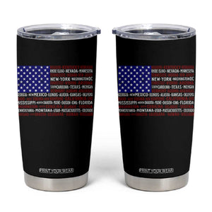 Vintage American Flag Tumbler Cup With States 4th Of July TS10 Black Print Your Wear