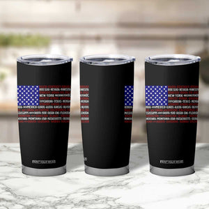 Vintage American Flag Tumbler Cup With States 4th Of July TS10 Print Your Wear