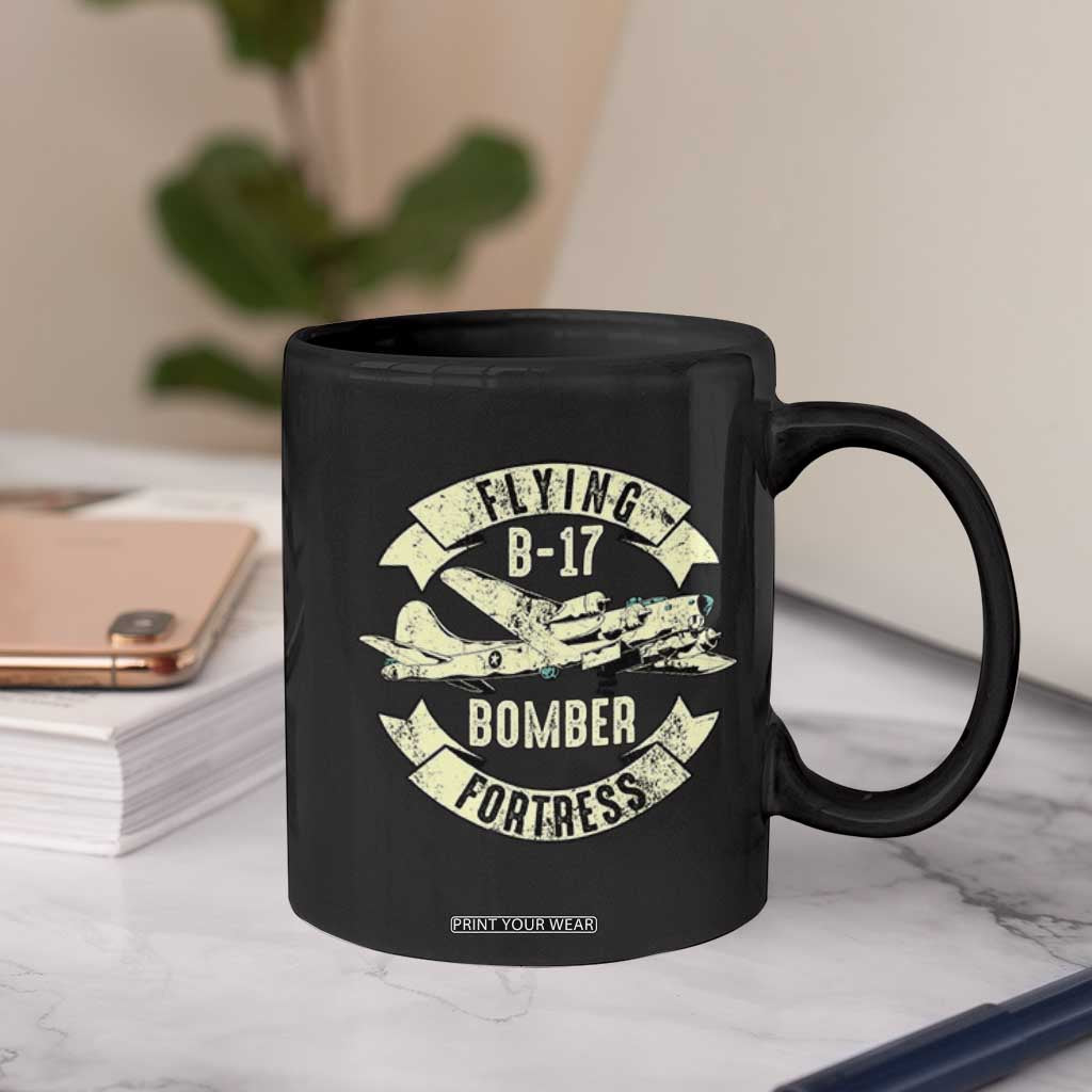 Vintage B-17 Bomber WW2 Aircraft Coffee Mug Plane Aviation Fighter Airplane Retro Grunge TS02 Print Your Wear