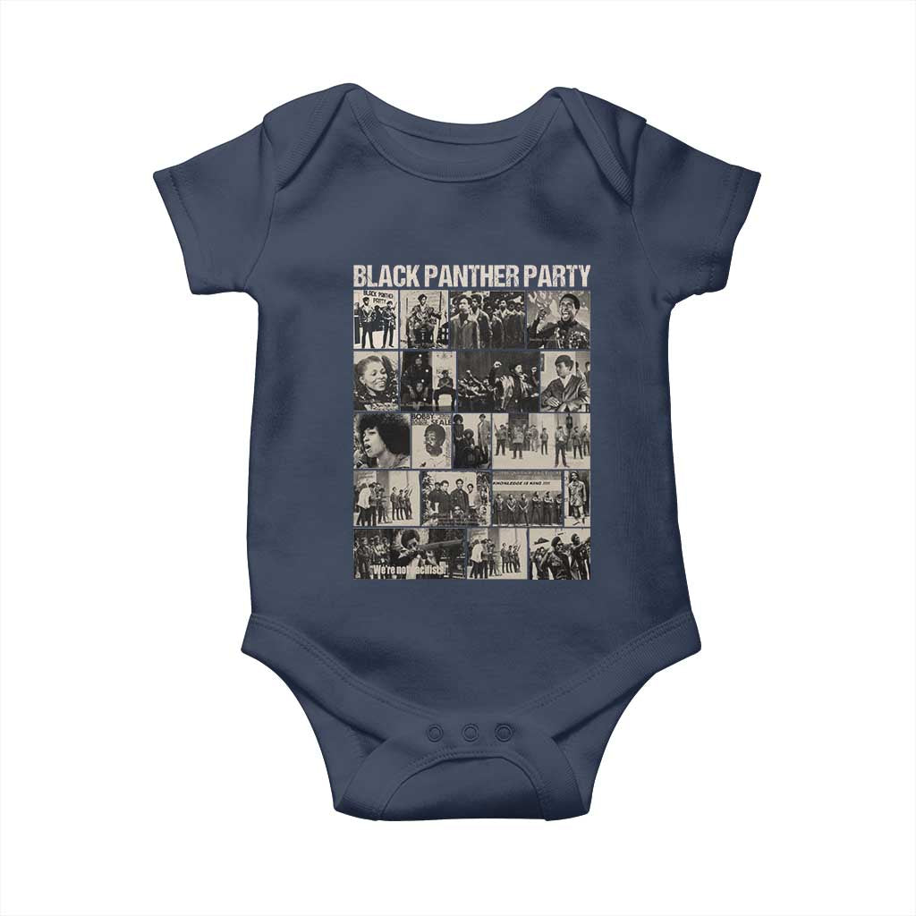 Vintage Black Panther Party Baby Onesie Huey P. Newton Bobby Seale Black History Month Juneteenth TS10 Navy Print Your Wear