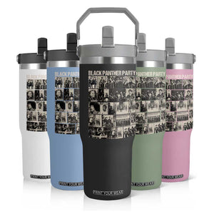 Vintage Black Panther Party Flip Straw Tumbler Huey P. Newton Bobby Seale Black History Month Juneteenth TS10 Print Your Wear