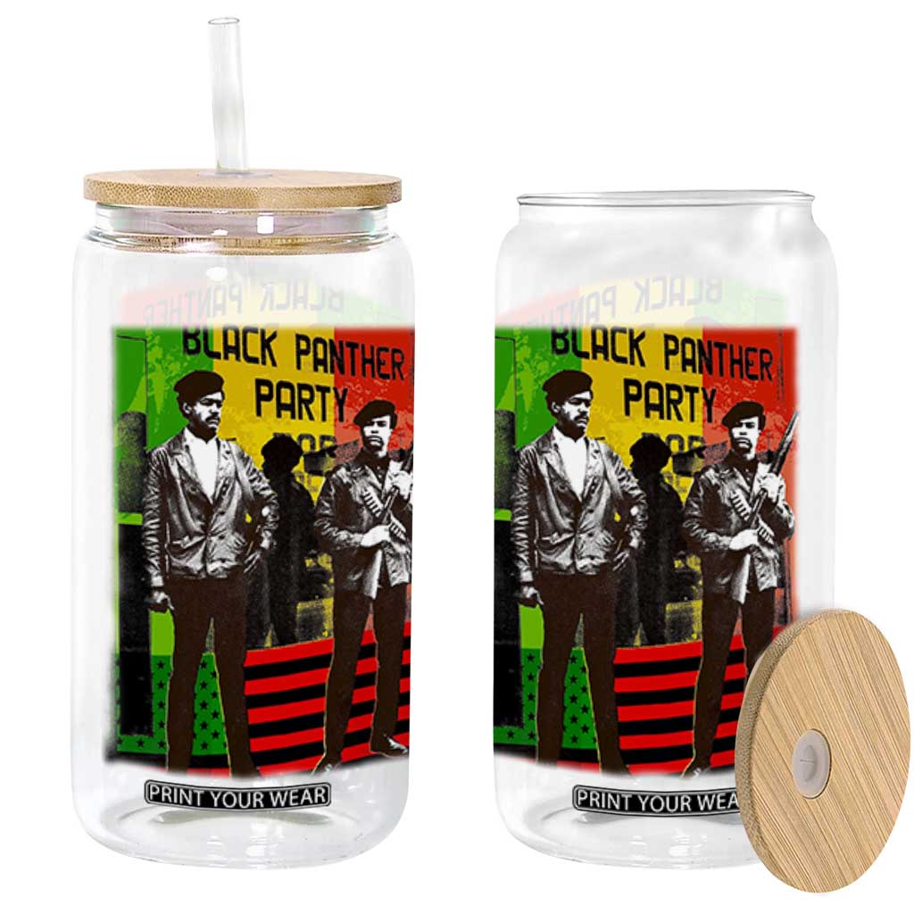 Vintage Black Panther Party Glass Can Black History Self Defense Huey Newton Bobby Seale TS10 Black Print Your Wear