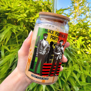 Vintage Black Panther Party Glass Can Black History Self Defense Huey Newton Bobby Seale TS10 Print Your Wear
