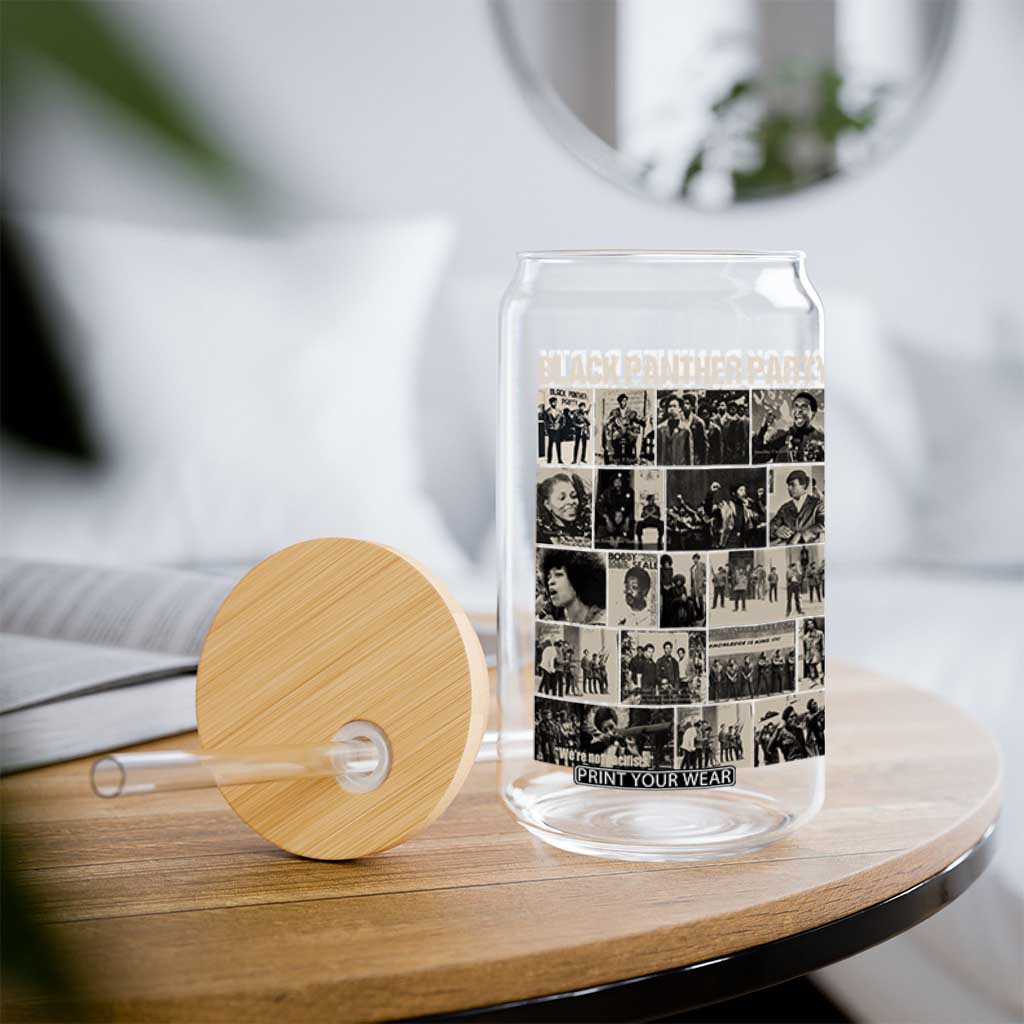 Vintage Black Panther Party Glass Can Huey P. Newton Bobby Seale Black History Month Juneteenth TS10 Print Your Wear