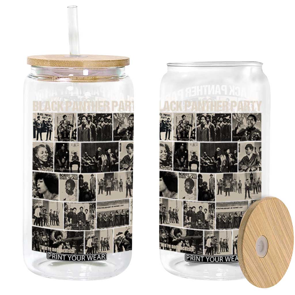 Vintage Black Panther Party Glass Can Huey P. Newton Bobby Seale Black History Month Juneteenth TS10 Black Print Your Wear