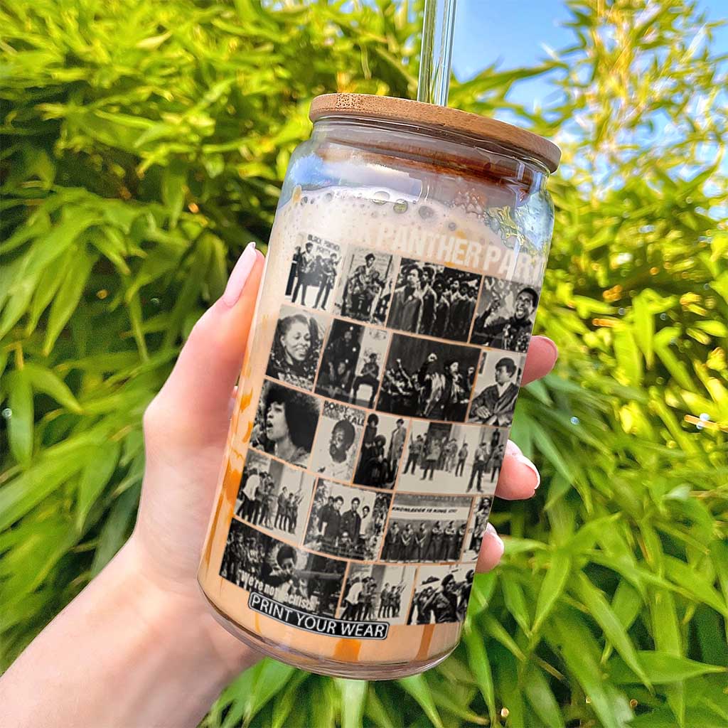 Vintage Black Panther Party Glass Can Huey P. Newton Bobby Seale Black History Month Juneteenth TS10 Print Your Wear