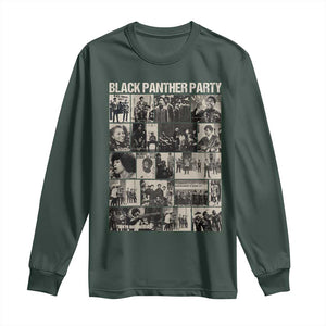 Vintage Black Panther Party Long Sleeve Shirt Huey P. Newton Bobby Seale Black History Month Juneteenth TS10 Dark Forest Green Print Your Wear