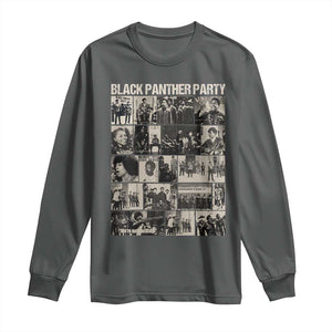Vintage Black Panther Party Long Sleeve Shirt Huey P. Newton Bobby Seale Black History Month Juneteenth TS10 Dark Heather Print Your Wear