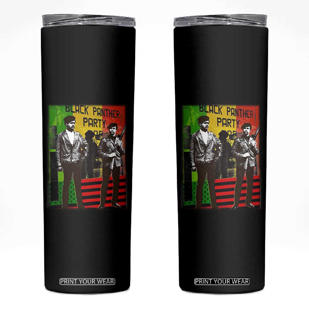 Vintage Black Panther Party Skinny Tumbler Black History Self Defense Huey Newton Bobby Seale TS10 Black Print Your Wear