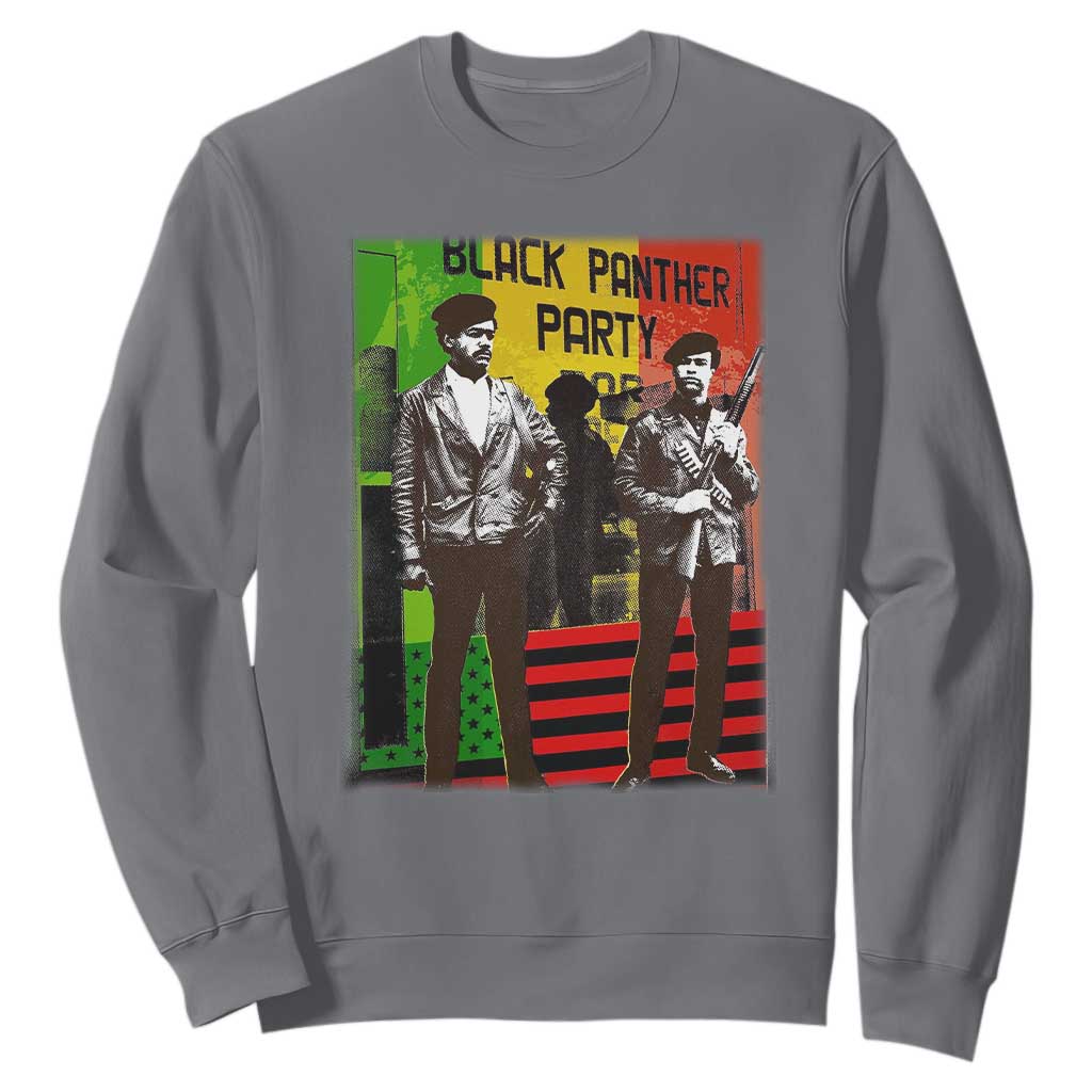 Vintage Black Panther Party Sweatshirt Black History Self Defense Huey Newton Bobby Seale TS10 Charcoal Print Your Wear
