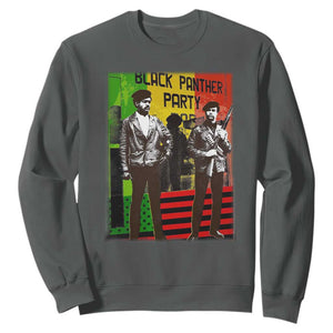 Vintage Black Panther Party Sweatshirt Black History Self Defense Huey Newton Bobby Seale TS10 Dark Heather Print Your Wear