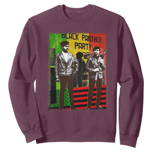 Vintage Black Panther Party Sweatshirt Black History Self Defense Huey Newton Bobby Seale TS10 Maroon Print Your Wear