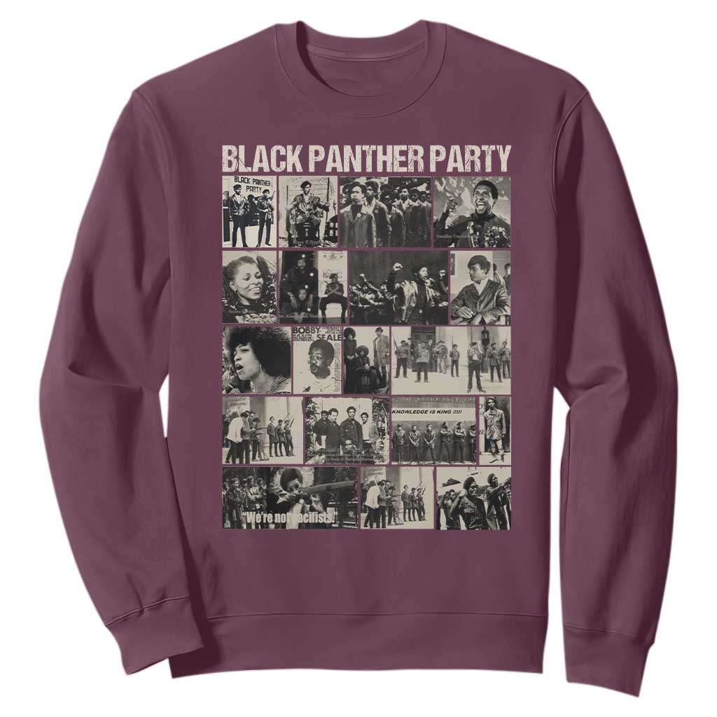 Vintage Black Panther Party Sweatshirt Huey P. Newton Bobby Seale Black History Month Juneteenth TS10 Maroon Print Your Wear