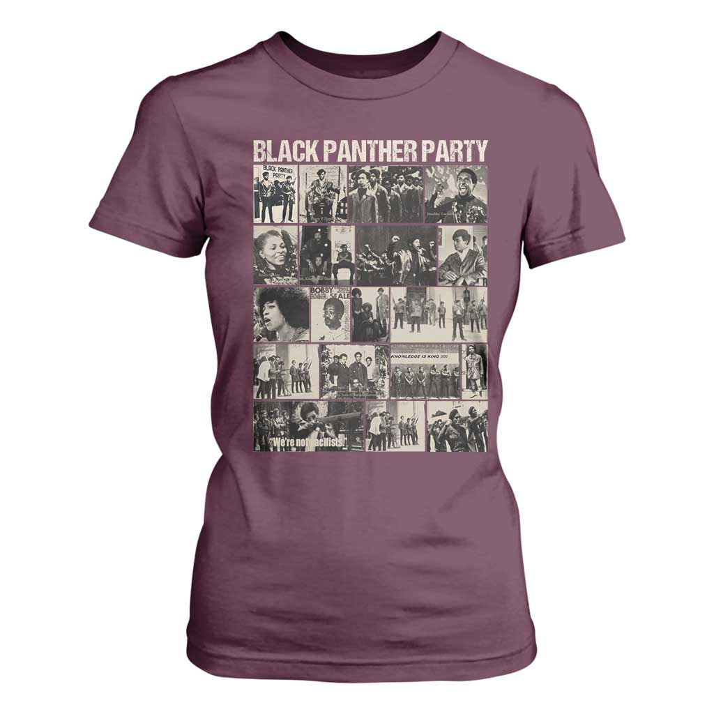 Vintage Black Panther Party T Shirt For Women Huey P. Newton Bobby Seale Black History Month Juneteenth TS10 Maroon Print Your Wear