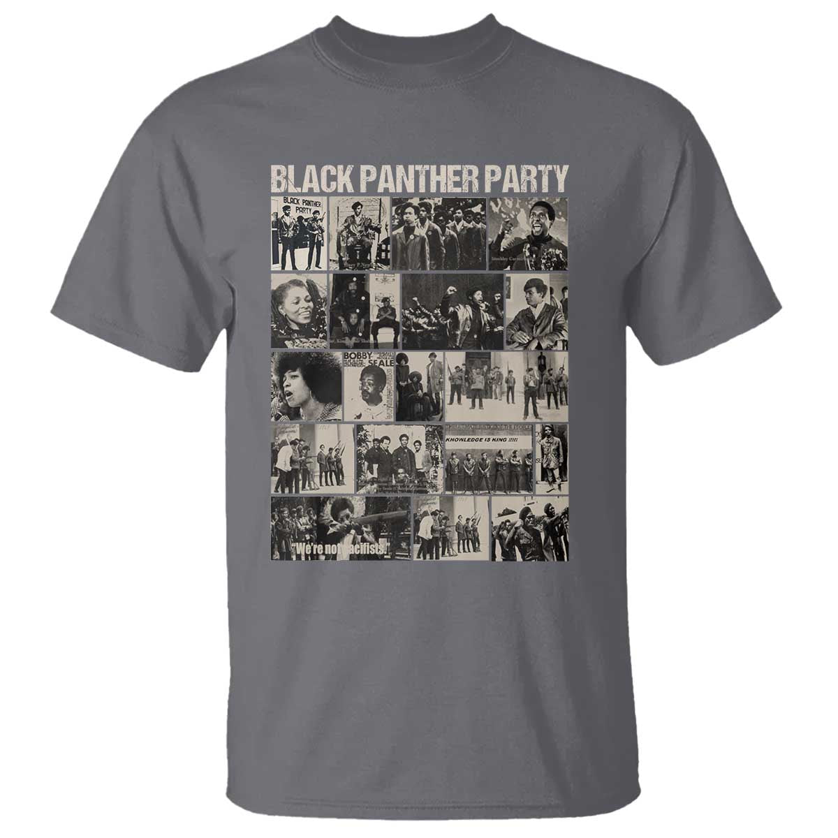 Vintage Black Panther Party T Shirt Huey P. Newton Bobby Seale Black History Month Juneteenth TS10 Charcoal Print Your Wear
