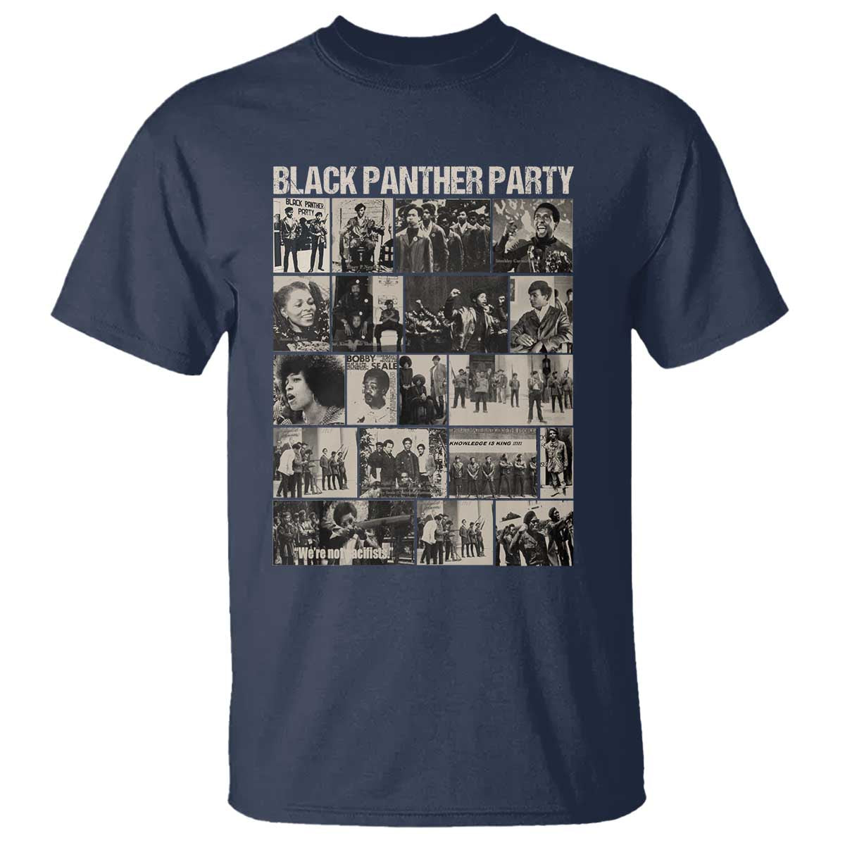 Vintage Black Panther Party T Shirt Huey P. Newton Bobby Seale Black History Month Juneteenth TS10 Navy Print Your Wear