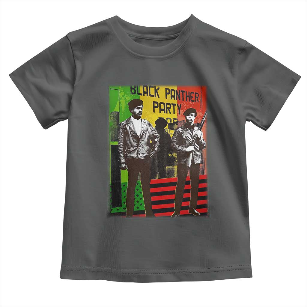 Vintage Black Panther Party Toddler T Shirt Black History Self Defense Huey Newton Bobby Seale TS10 Dark Heather Print Your Wear