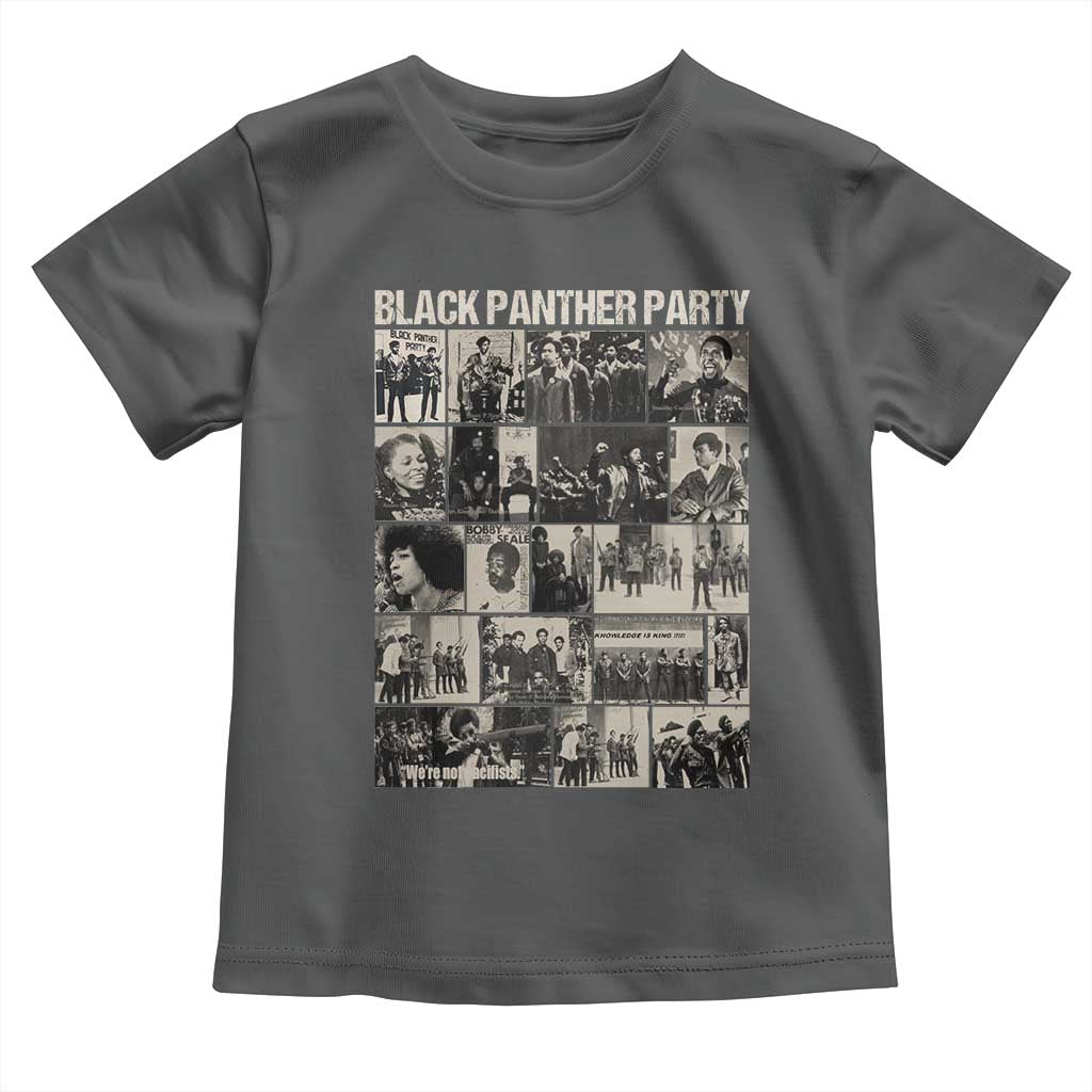 Vintage Black Panther Party Toddler T Shirt Huey P. Newton Bobby Seale Black History Month Juneteenth TS10 Dark Heather Print Your Wear