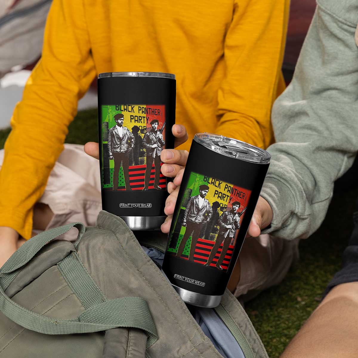 Vintage Black Panther Party Tumbler Cup Black History Self Defense Huey Newton Bobby Seale TS10 Print Your Wear