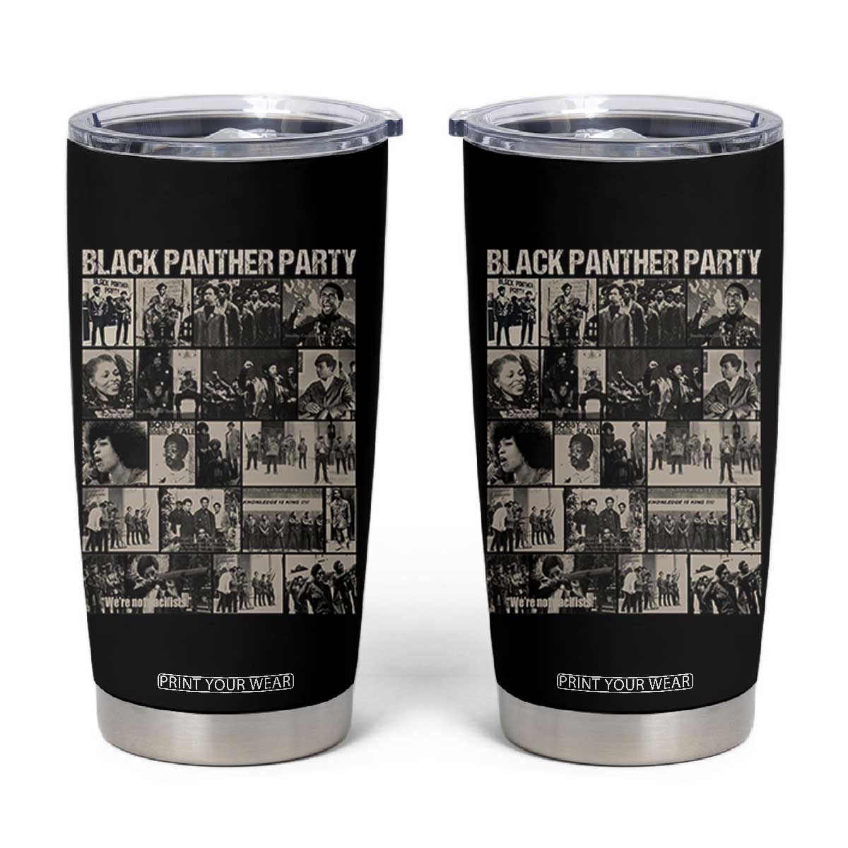 Vintage Black Panther Party Tumbler Cup Huey P. Newton Bobby Seale Black History Month Juneteenth TS10 Black Print Your Wear
