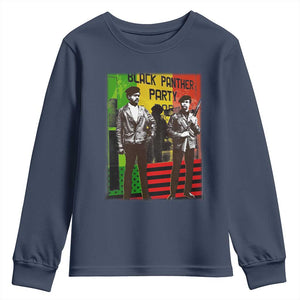 Vintage Black Panther Party Youth Sweatshirt Black History Self Defense Huey Newton Bobby Seale TS10 Navy Print Your Wear