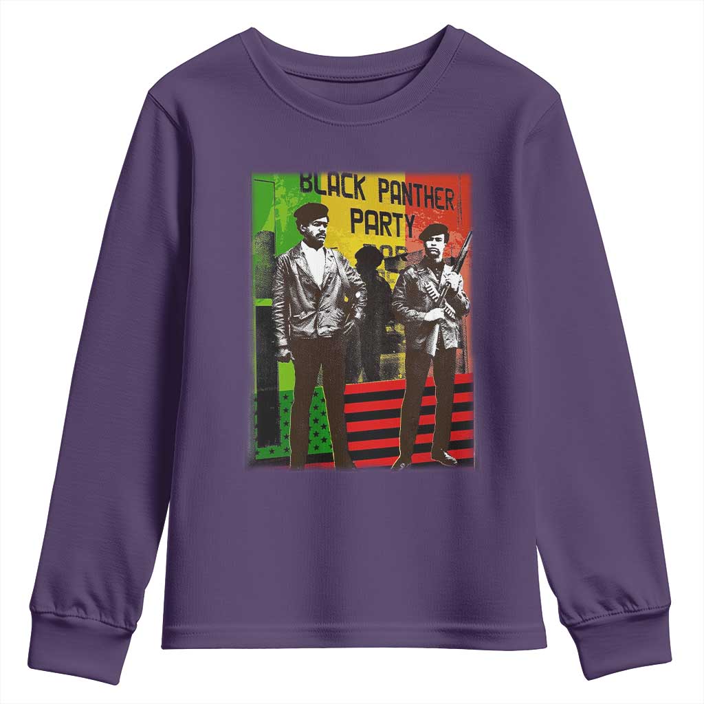 Vintage Black Panther Party Youth Sweatshirt Black History Self Defense Huey Newton Bobby Seale TS10 Purple Print Your Wear
