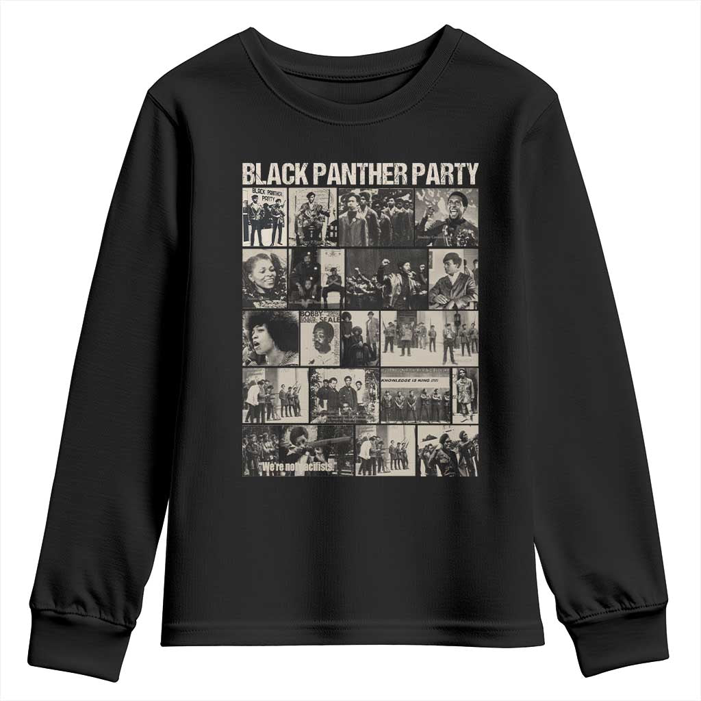 Vintage Black Panther Party Youth Sweatshirt Huey P. Newton Bobby Seale Black History Month Juneteenth TS10 Black Print Your Wear