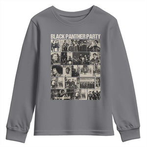 Vintage Black Panther Party Youth Sweatshirt Huey P. Newton Bobby Seale Black History Month Juneteenth TS10 Charcoal Print Your Wear