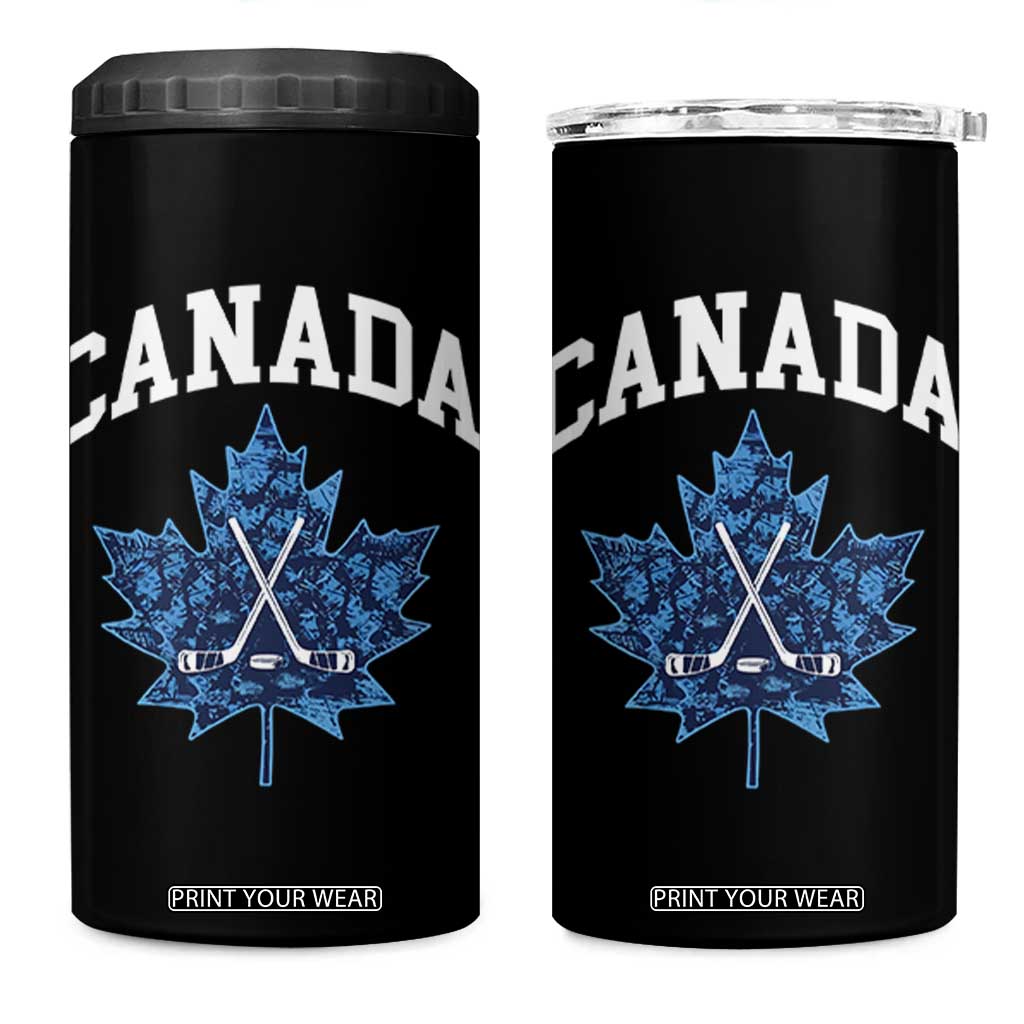 Vintage Canada Hockey 4 in 1 Can Cooler Tumbler Maple Leafs TS10 One Size: 16 oz Black Print Your Wear