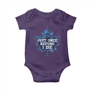 Vintage Canada Hockey Baby Onesie Toronto Just Once Before I Die Maple Leafs TS10 Purple Print Your Wear