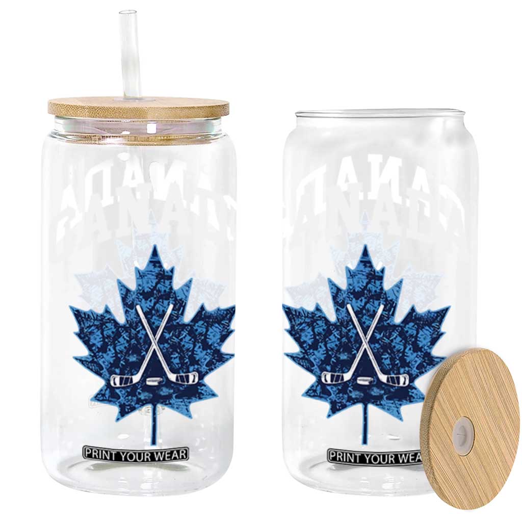 Vintage Canada Hockey Glass Can Maple Leafs TS10 Black Print Your Wear