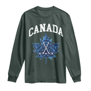 Vintage Canada Hockey Long Sleeve Shirt Maple Leafs TS10 Dark Forest Green Print Your Wear