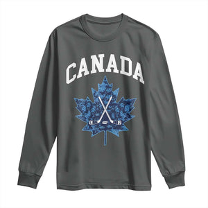 Vintage Canada Hockey Long Sleeve Shirt Maple Leafs TS10 Dark Heather Print Your Wear