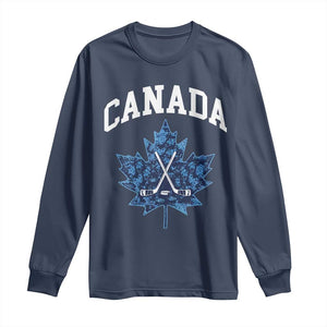 Vintage Canada Hockey Long Sleeve Shirt Maple Leafs TS10 Navy Print Your Wear