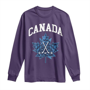 Vintage Canada Hockey Long Sleeve Shirt Maple Leafs TS10 Purple Print Your Wear