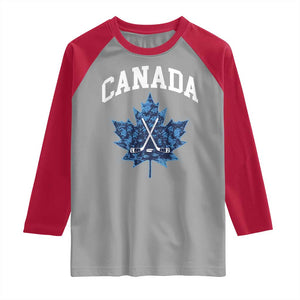 Vintage Canada Hockey Raglan Shirt Maple Leafs TS10 Sport Gray Red Print Your Wear
