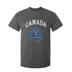 Vintage Canada Hockey T Shirt For Kid Maple Leafs TS10 Dark Heather Print Your Wear