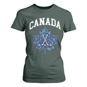 Vintage Canada Hockey T Shirt For Women Maple Leafs TS10 Dark Forest Green Print Your Wear