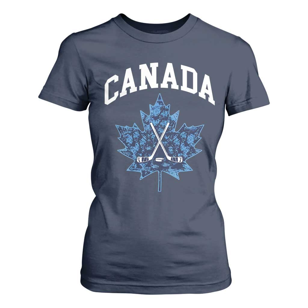 Vintage Canada Hockey T Shirt For Women Maple Leafs TS10 Navy Print Your Wear