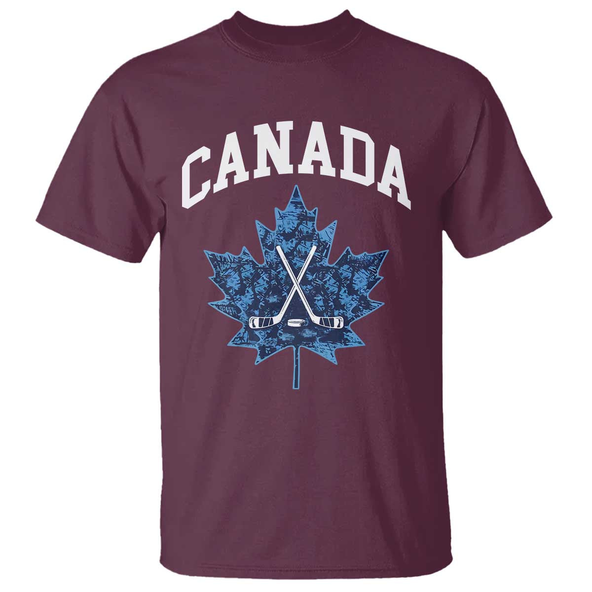 Vintage Canada Hockey T Shirt Maple Leafs TS10 Maroon Print Your Wear