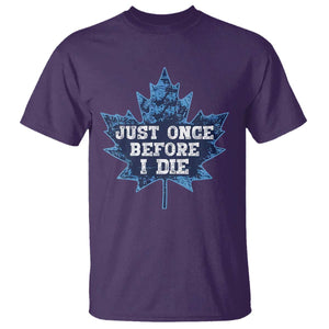 Vintage Canada Hockey T Shirt Toronto Just Once Before I Die Maple Leafs TS10 Purple Print Your Wear