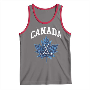Vintage Canada Hockey Tank Top Maple Leafs TS10 Deep Heather Red Print Your Wear