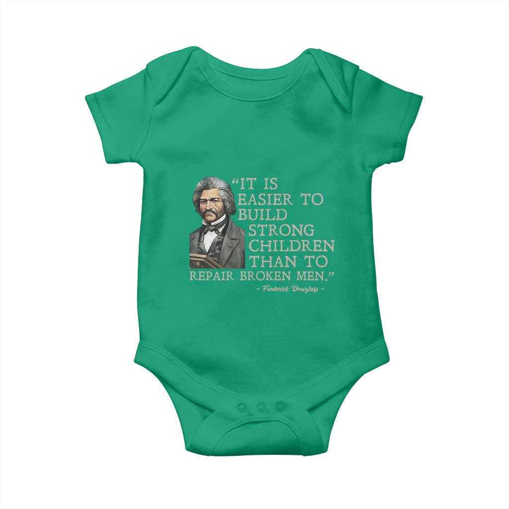 Vintage Frederick Douglass Baby Onesie It Is Easier To Build Strong Children Than To Repair Broken Men TS02 Irish Green Print Your Wear