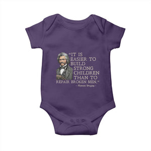 Vintage Frederick Douglass Baby Onesie It Is Easier To Build Strong Children Than To Repair Broken Men TS02 Purple Print Your Wear