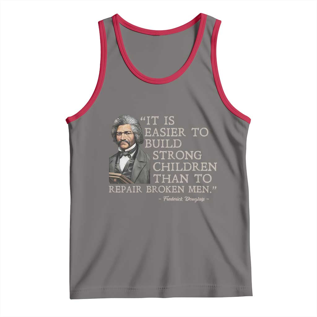 Vintage Frederick Douglass Tank Top It Is Easier To Build Strong Children Than To Repair Broken Men TS02 Deep Heather Red Print Your Wear