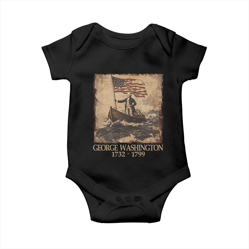 Vintage George Washington Baby Onesie 4th Of July Patriotic Gift TS10 Black Print Your Wear