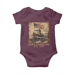 Vintage George Washington Baby Onesie 4th Of July Patriotic Gift TS10 Maroon Print Your Wear
